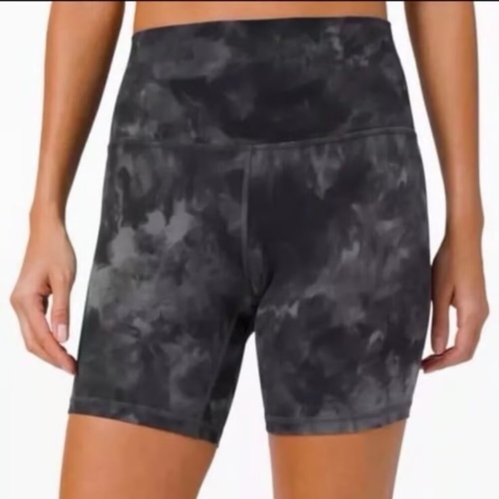 Lululemon Women Align Diamond Dye Pitch Grey Graphite High-Rise Short 6" Size 0